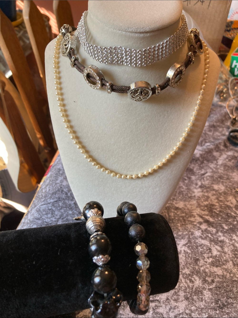 Five piece affordable jewelry bundle – necklaces choker and bracelets